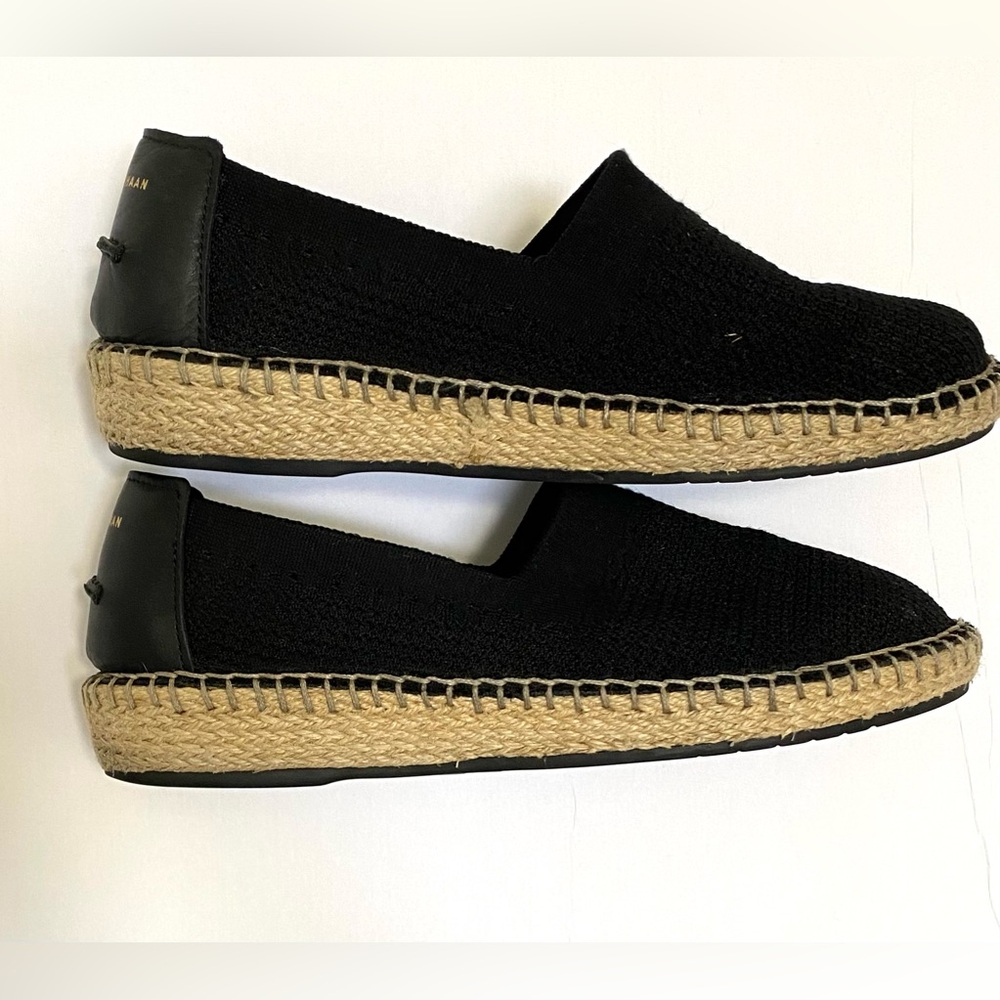 Women’s Cole Haan Pinch Maine Classics Grand OS Black Knit/Jute Espadrilles 8.5B - Picture 3 of 8